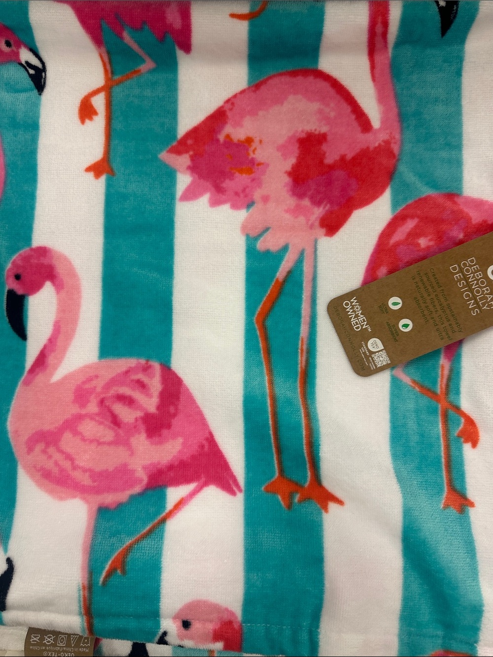 Deborah Connolly Flamingo Beach Towel 36”x 68”